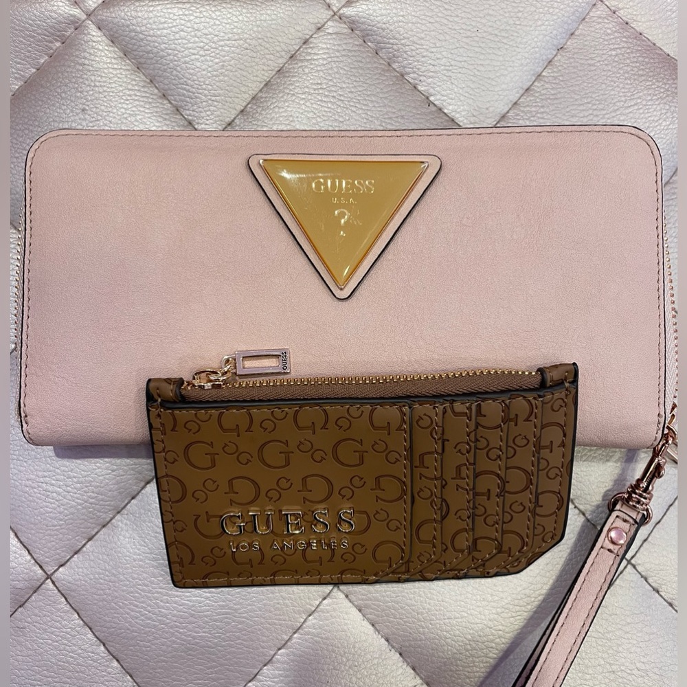 2 for 1 - Guess Zip Around Wristlet AND Guess Logo Card Wallet